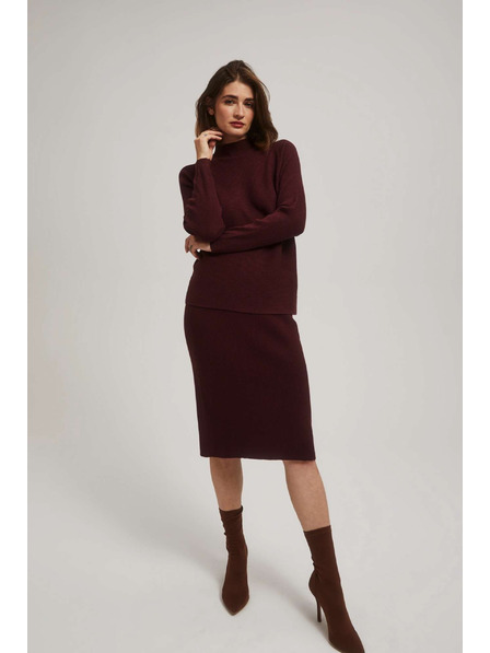 Moodo Uska kestenjasta pletena suknja Moodo