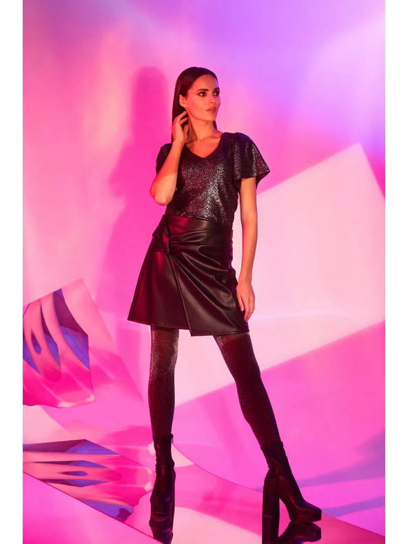 Moodo A-line suknja od imitacije kože crna Moodo