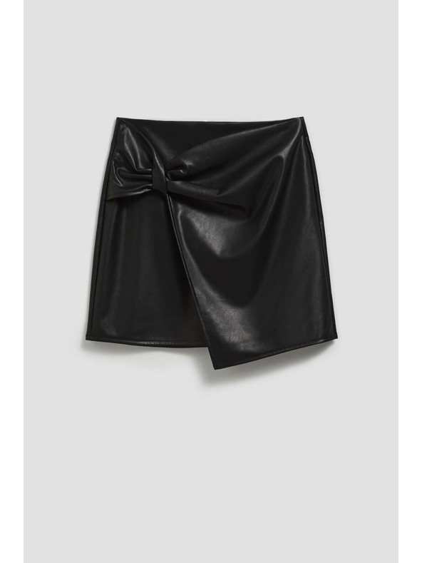 Moodo A-line suknja od imitacije kože crna Moodo