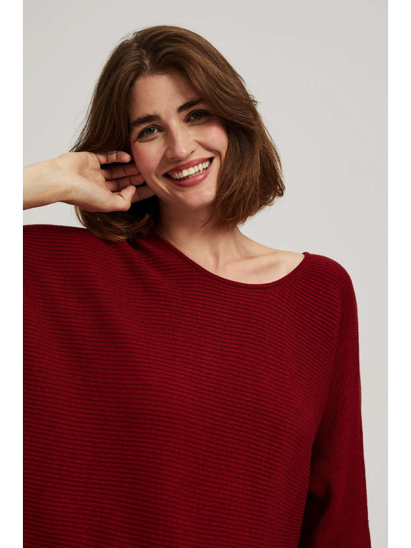 Moodo Pulover šišmiš kroja vinsko crveni Moodo