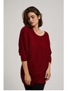Moodo Pulover šišmiš kroja vinsko crveni Moodo