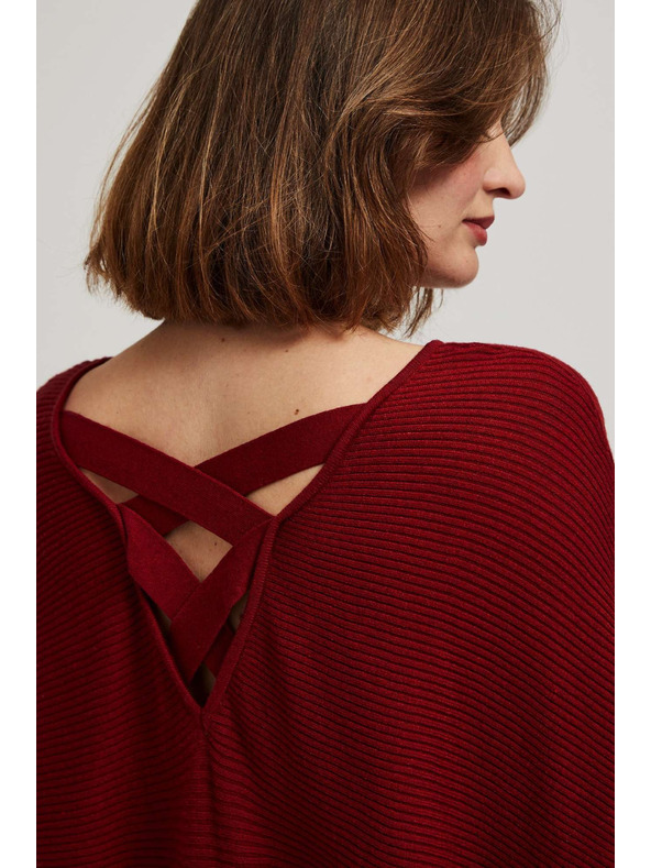 Moodo Pulover šišmiš kroja vinsko crveni Moodo