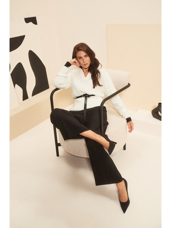 Moodo Pulover s V-izrezom i ovratnikom Moodo