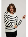 Moodo Perlaston-crni pulover s prugama i okruglim izrezom Moodo