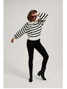 Moodo Perlaston-crni pulover s prugama i okruglim izrezom Moodo