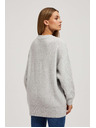 Moodo Pulover s dekorativnim pletenjem svijetlosivi Moodo