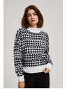 Moodo Pulover s visokim ovratnikom crno-bijeli Moodo