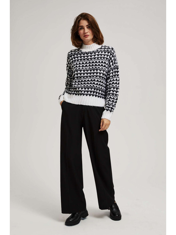 Moodo Pulover s visokim ovratnikom crno-bijeli Moodo
