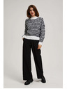 Moodo Pulover s visokim ovratnikom crno-bijeli Moodo