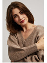 Moodo Pulover s V-izrezom tamno bež Moodo