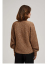 Moodo Pulover s visokim ovratnikom ukrašen metalnom niti bež Moodo