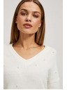 Moodo Pulover s V-izrezom ukrašen perlenim perlicama Moodo