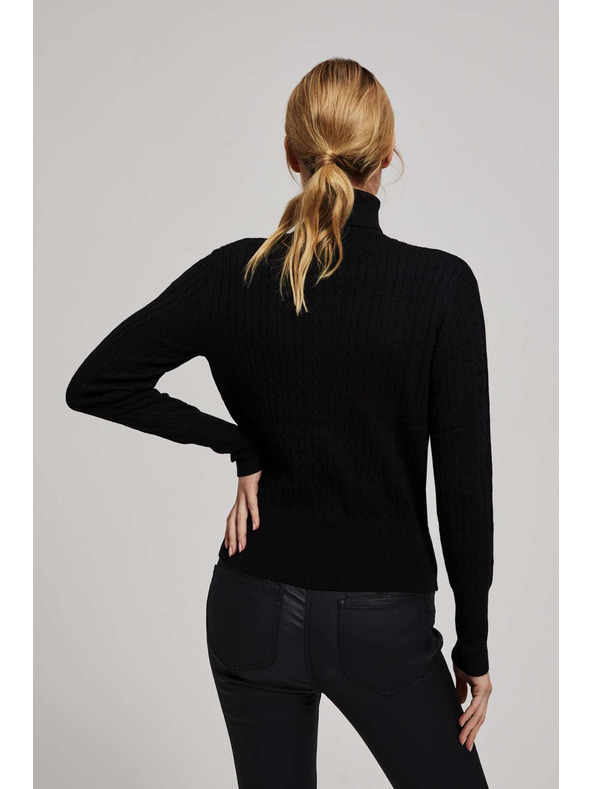 Moodo Tanak pulover s visokim ovratnikom crni Moodo