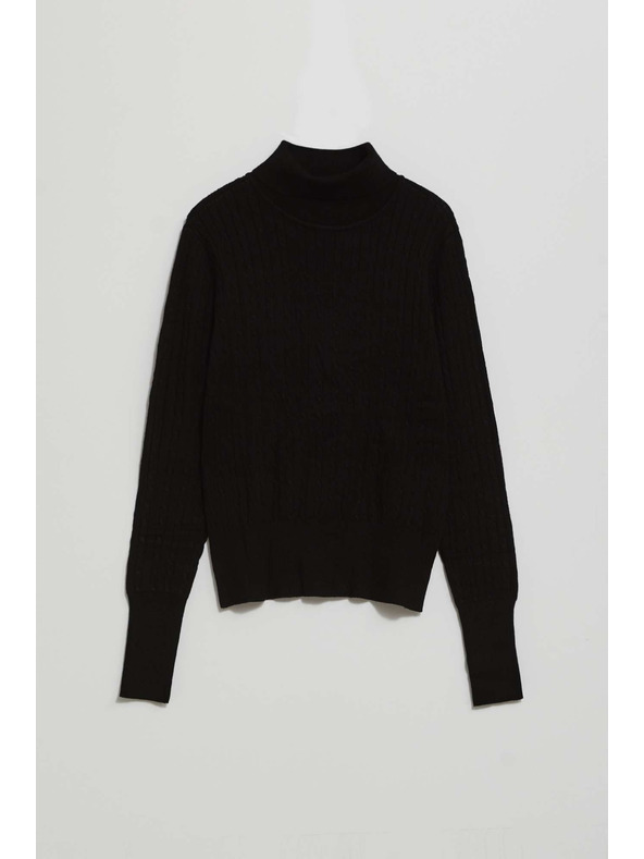 Moodo Tanak pulover s visokim ovratnikom crni Moodo