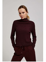 Moodo Tanki kestenjasti pulover s roll ovratnikom Moodo