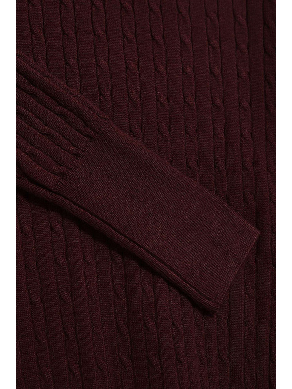 Moodo Tanki kestenjasti pulover s roll ovratnikom Moodo