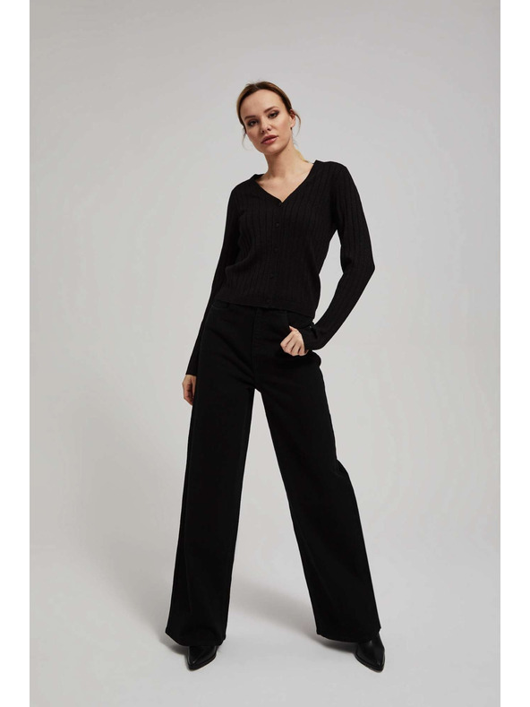 Moodo Crni pulover ukrašen metalnom niti Moodo