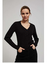 Moodo Crni pulover ukrašen metalnom niti Moodo