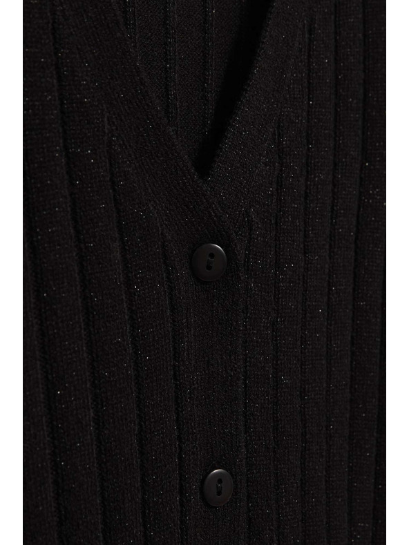 Moodo Crni pulover ukrašen metalnom niti Moodo