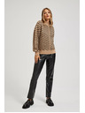 Moodo Bež-crni pulover s prugama Moodo