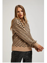 Moodo Bež-crni pulover s prugama Moodo