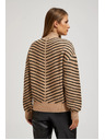Moodo Bež-crni pulover s prugama Moodo