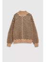 Moodo Bež-crni pulover s prugama Moodo