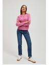 Moodo Fuksija pulover s dekorativnim pletenicama Moodo