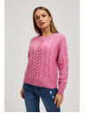 Moodo Fuksija pulover s dekorativnim pletenicama Moodo