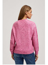 Moodo Fuksija pulover s dekorativnim pletenicama Moodo
