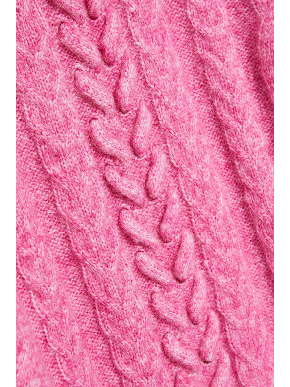 Moodo Fuksija pulover s dekorativnim pletenicama Moodo