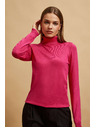 Moodo Fuksija pulover s roll ovratnikom Moodo