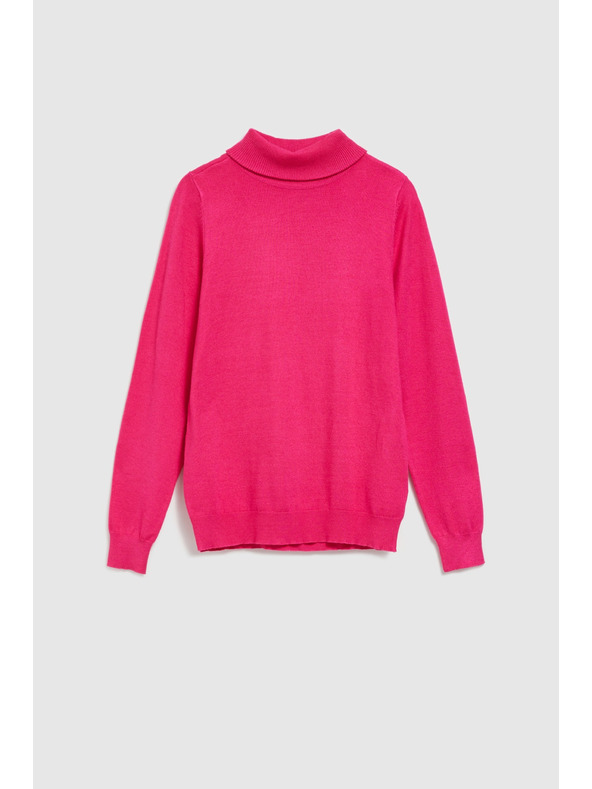Moodo Fuksija pulover s roll ovratnikom Moodo