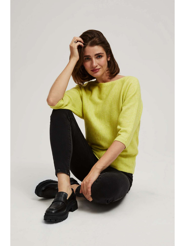 Moodo Limunasto zeleni pulover s 3/4 rukavima Moodo