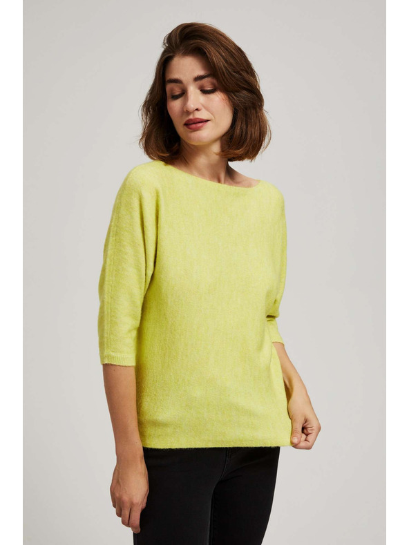 Moodo Limunasto zeleni pulover s 3/4 rukavima Moodo