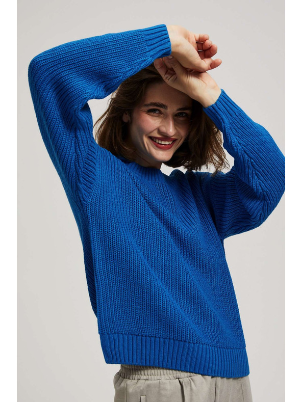 Moodo Azurni pulover s okruglim izrezom Moodo