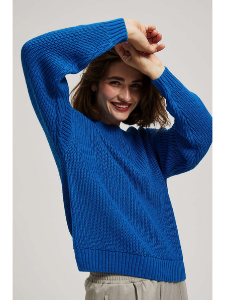 Moodo Azurni pulover s okruglim izrezom Moodo