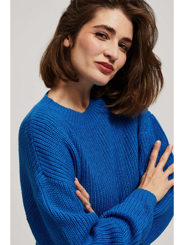 Moodo Azurni pulover s okruglim izrezom Moodo