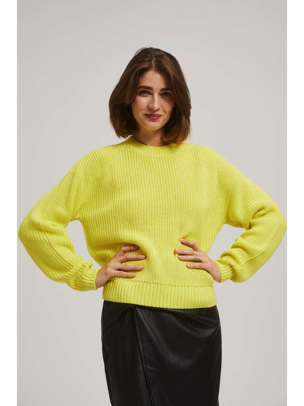 Moodo Limunasto zeleni pulover s okruglim izrezom Moodo