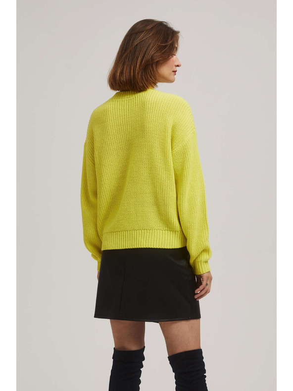 Moodo Limunasto zeleni pulover s okruglim izrezom Moodo