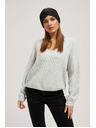 Moodo Sivi pulover s V-izrezom Moodo