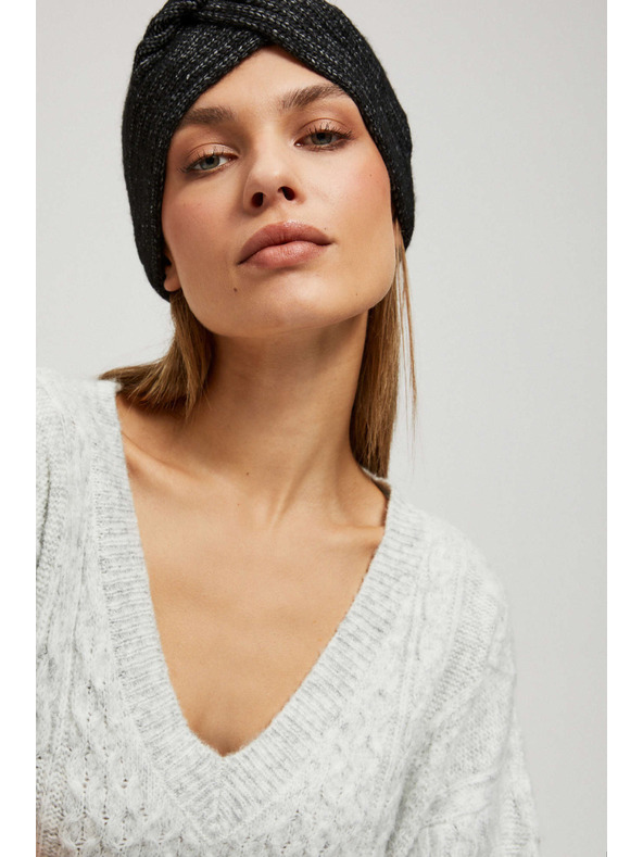 Moodo Sivi pulover s V-izrezom Moodo