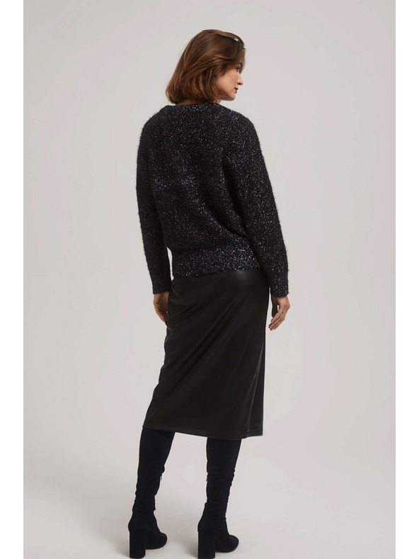 Moodo Pulover s V-izrezom i metalnom niti Moodo