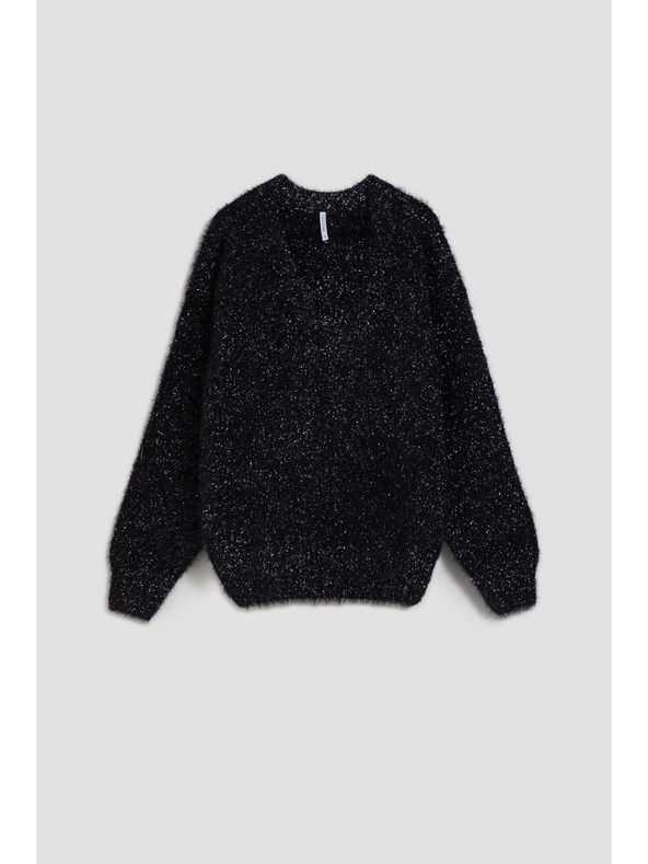 Moodo Pulover s V-izrezom i metalnom niti Moodo