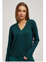 Moodo Uski pulover s V-izrezom smaragdni Moodo