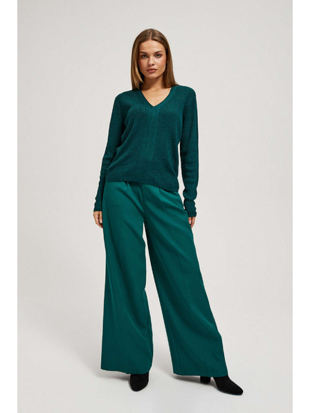 Moodo Uski pulover s V-izrezom smaragdni Moodo