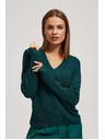 Moodo Uski pulover s V-izrezom smaragdni Moodo