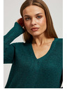 Moodo Uski pulover s V-izrezom smaragdni Moodo