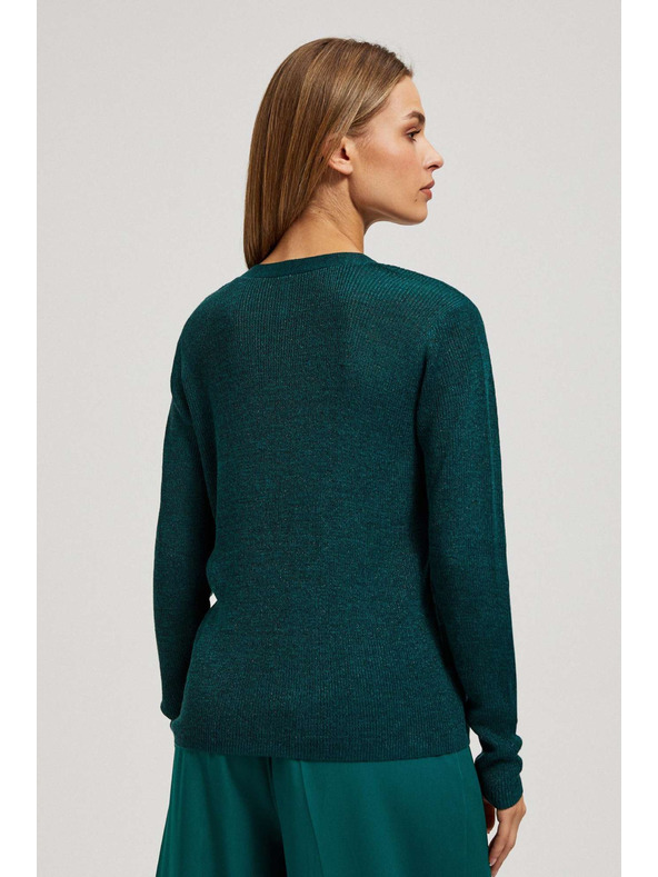 Moodo Uski pulover s V-izrezom smaragdni Moodo