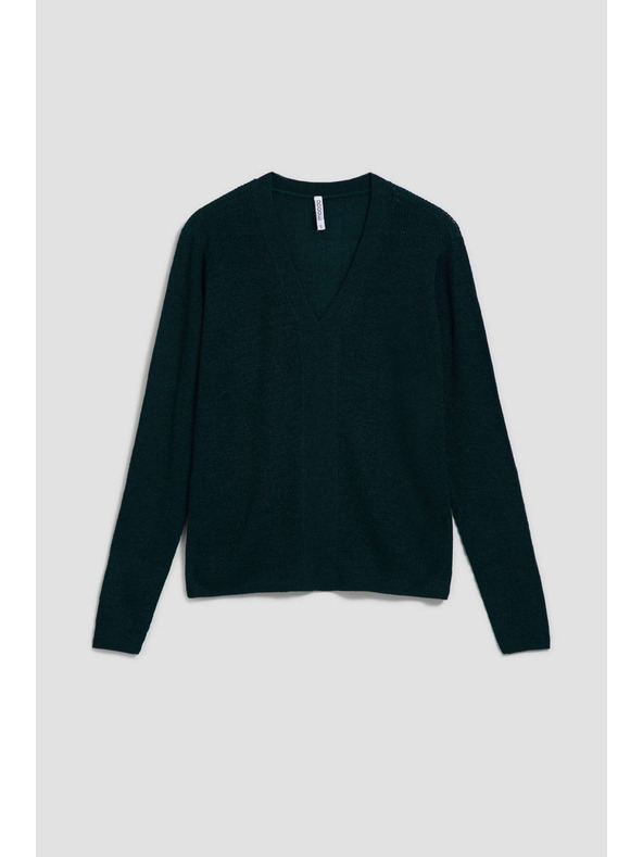 Moodo Uski pulover s V-izrezom smaragdni Moodo